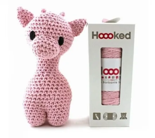 Hoooked Crochet Set Giraffe Ziggy Eco Barbante Blossom, Color: Mint, Quantity: 1 piece.