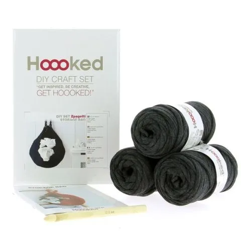 Hoooked Crochet Set Sac de rangement, Couleur: Anthracite, Quantité: 1 pièce.