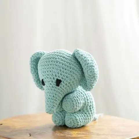 Hoooked Crochet Set Elephant Eco Barbante Lava, Color: Mint, Quantity: 1 piece.