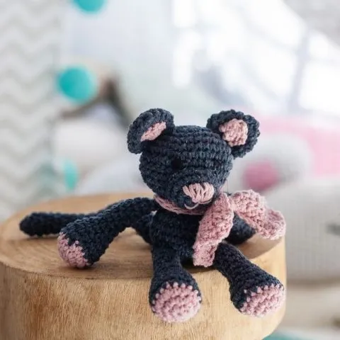 Hoooked Crochet Set Kitten Kyra Eco Barbante, Color: anthracite, Quantity: 1 piece.