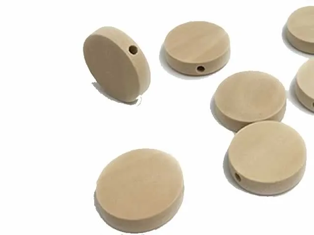 Wooden Bead round flat, Color: brown, Size: ±20x5mm, Qty: 5 pc.