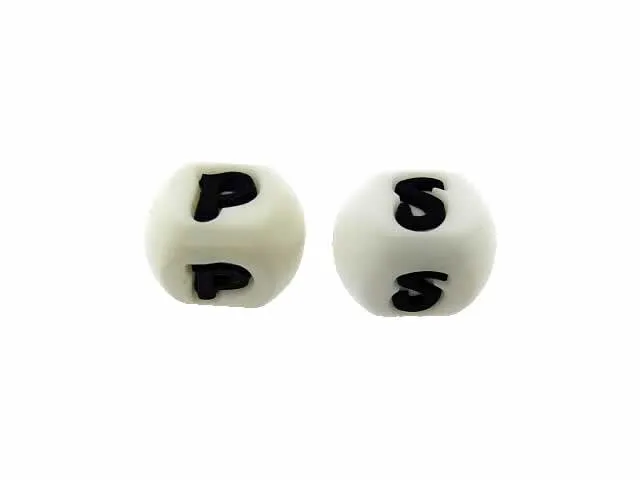 Silicone Letter, Color: white, Size: ±16x12mm, Qty: 1 pc.