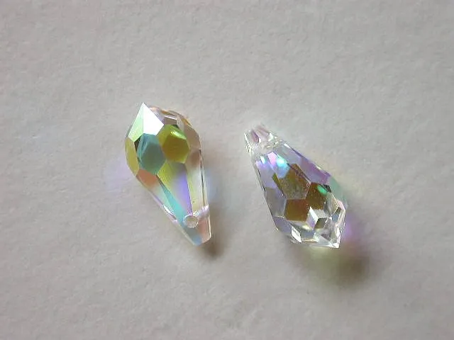 Swarovski pendant drops, 6000, 11.0x5.5mm, crystal ab, 1 pc.