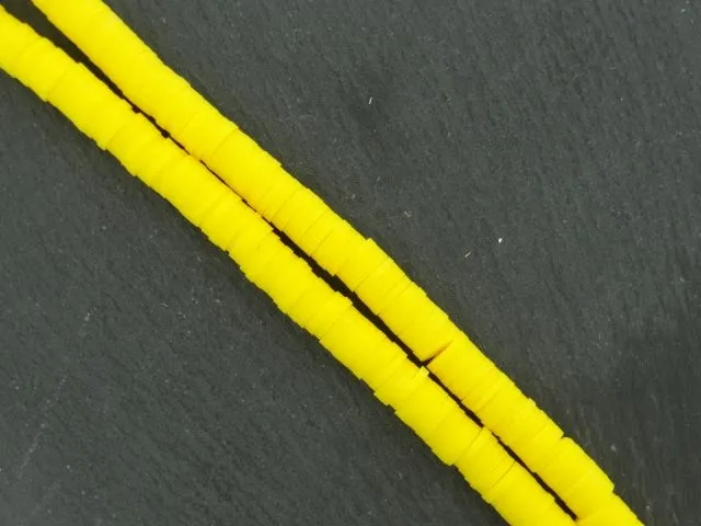 Heishi Perlen, Farbe: gelb, Grösse: 6mm, Menge: 1 Strang ±40cm