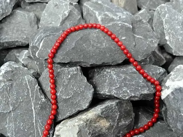 Coral, Color: red, Size: ±5mm, Qty: 1 string 40cm (±78 pc.)
