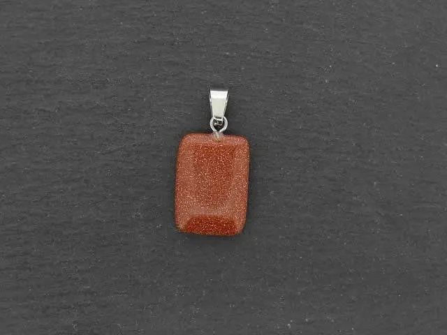 Goldstone Pendant, Semi-Precious Stone, Color: brown, Size: ±20x15mm, Qty: 1 pc
