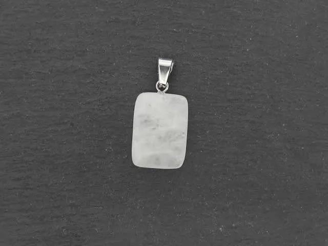 Jade blanc Pendentif, pierre semi-précieuse, Couleur: blanc, Taille: ±20x15mm, Quantité : 1 pièce.