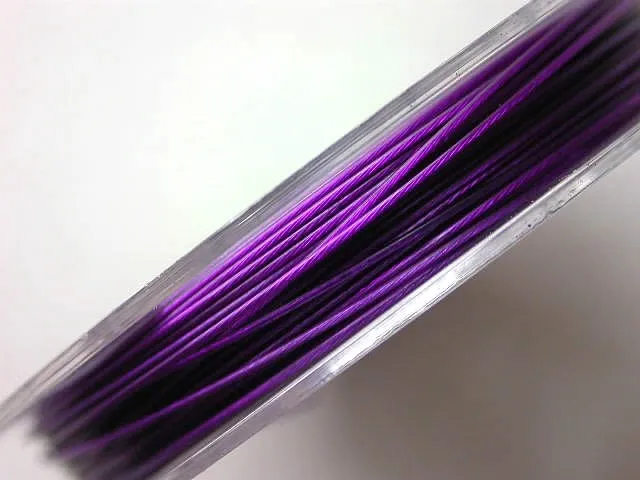 Brass wire with coating, purple, 0.45mm, 10 meter