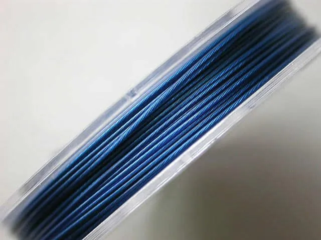 Brass wire with coating, blue, 0.45mm, 10 meter