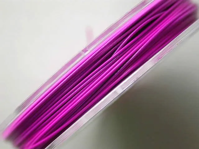 Brass wire with coating, fuchsia, 0.45mm, 10 meter
