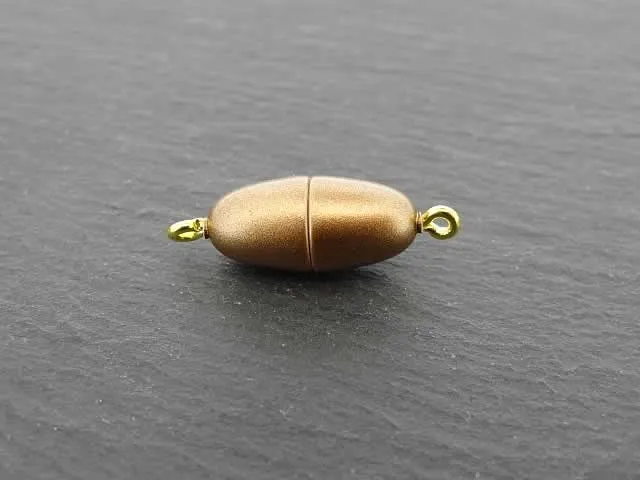 fermoir magnetique ovale, Couleur: bronze, Taille: ±17x8mm, Quantite: 1 piece