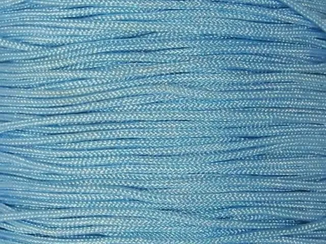 Nylon Fil de perles, Couleur: bleu clair, Taille:±0.8mm, Quantite: 1 meter