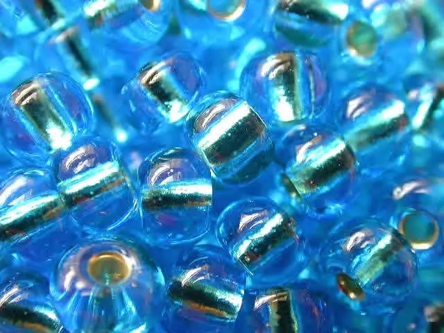 SeedBeads, l. safir inside silver, 4.5mm, 17 gr.