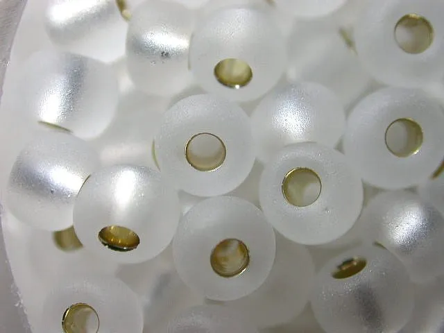 SeedBeads, crystal frostet inside silver, 4.5mm, 17 gr.