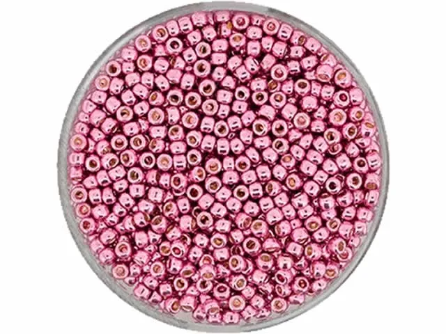 Metallicrocailles, Couleur:metallic rose, Taille: ±2.2mm, Quantite: 9 gr.
