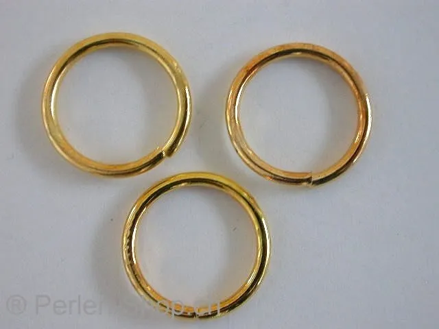 Jump ring, 15mm, gold colored, 10 pc.