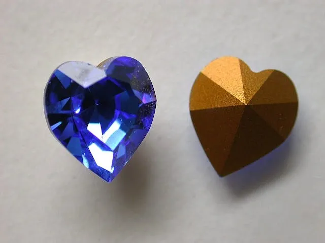 Swarovski rhinestones heart, 4800, 11x10mm, sapphire, 1 pc.