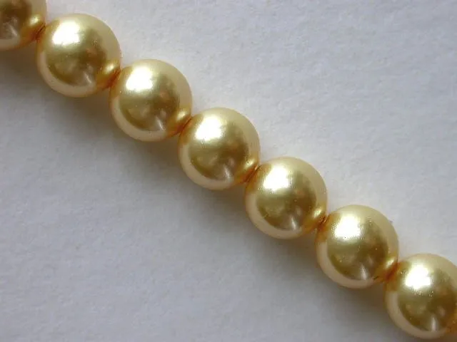 ON SALE Sw Cry Pearls 5810, gold, 6mm, 50 pc.