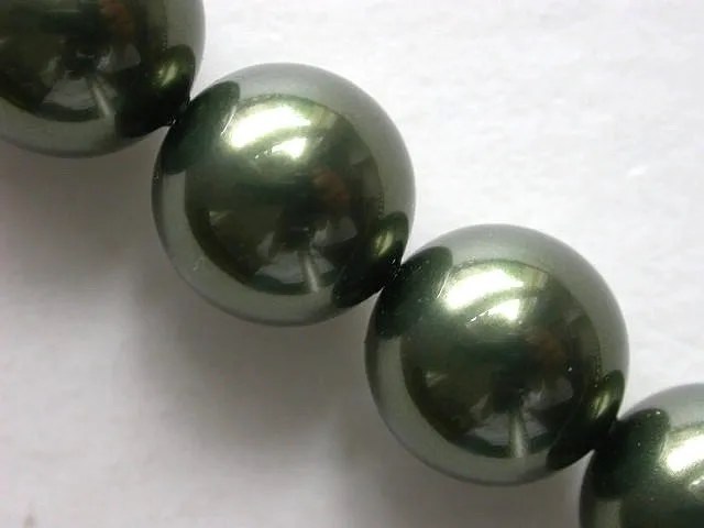 ON SALE Sw Cry Pearls 5810, dark green, 12mm, 10 pc.