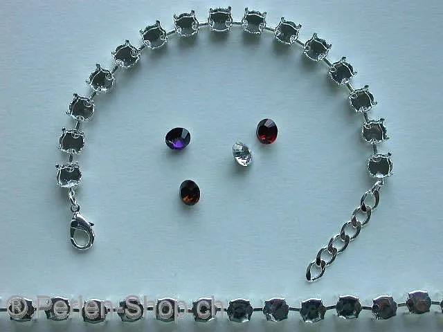 Bracelet f swarovski xilion 1028 ss39, silverplating, 1 pc.