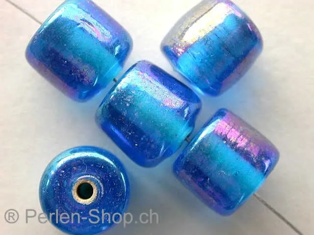 Zylinder luster, blau, ± 11mm, 10 Stk.