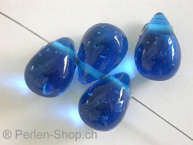 Dropbeads, turquoise, ±15mm, 10 pc.