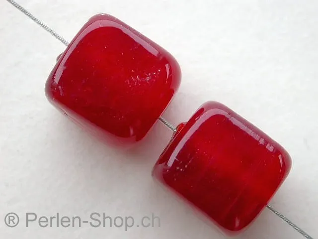 Cube, red, ±12x12mm, 5 pc.