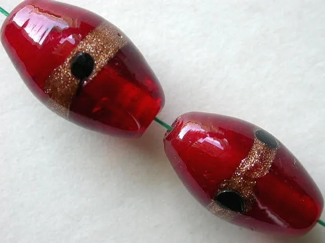 Gold Oval, rot, 21mm, 1 Stk.