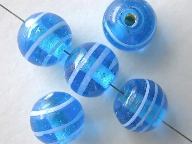 Swirl Round, blau, 12mm, 5 Stk.