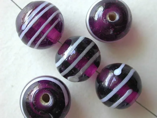 Swirl Round, violett 12mm, 5 Stk.