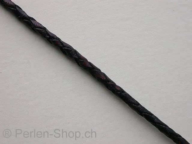 L Cord plaited soft (Bolo) from coil, purple, ±2mm, 10cm