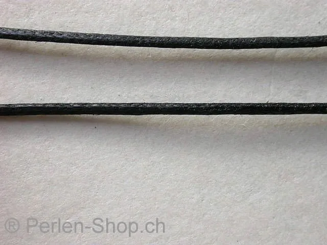 Wax cord, black, 0.5mm, 1 meter