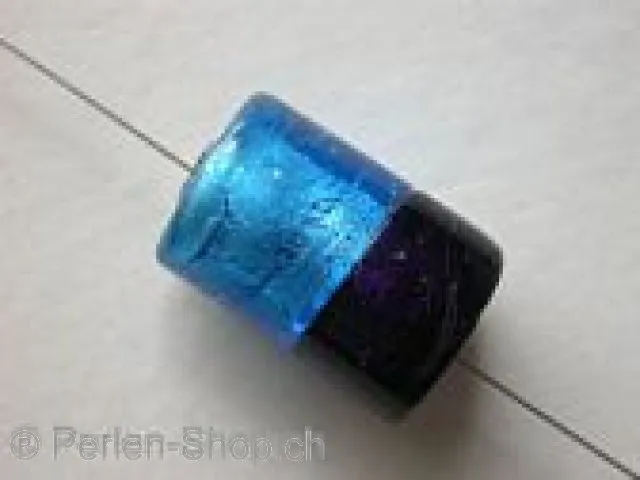 Silver Foil Cylinder, purple/turquoise, ca. 22mm, 1 pc.