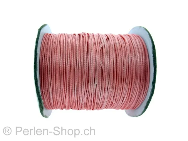 Nylon Fil de perles, Couleur: pink, Taille:±0.8mm, Quantite: 1 meter
