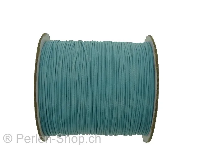 Nylon Fil de perles, Couleur: turquoise, Taille:±0.8mm, Quantite: 1 meter