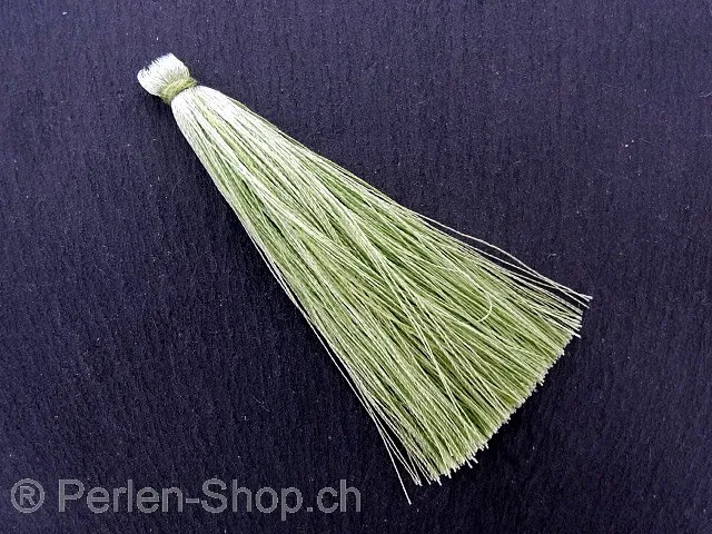 Silk Tassels, Color: green, Size: ±8cm, Qty:1 pc.