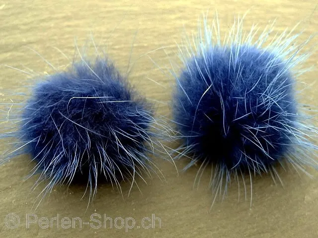 Velvet ball. Color: blue, Size: 25mm, Qty:1 pc.