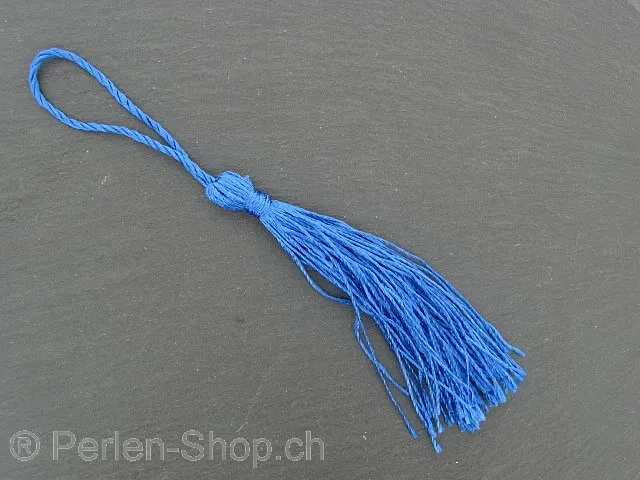 Tassel, Color: blue, Size: ±8/13cm, Qty:1 pc.