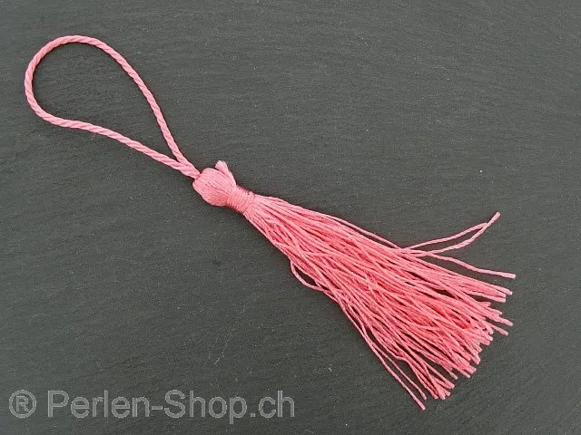 Tassel, Color: pink, Size: ±8/13cm, Qty:1 pc.