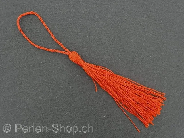 Tassel, Color: red, Size: ±8/13cm, Qty:1 pc.