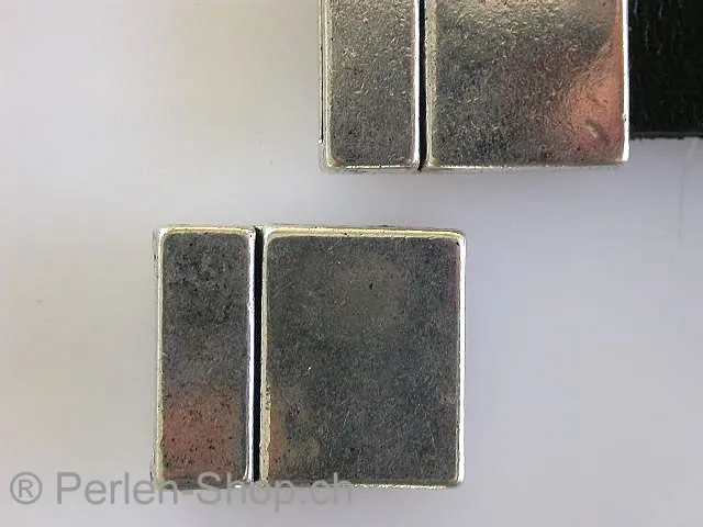 Magnetic Clasps, ±22x18mm, old silver color, 1 pc.