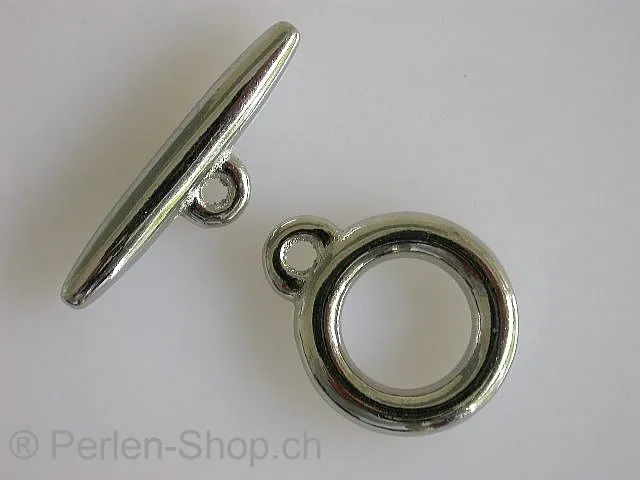 Stange- und Ringverschluss, platinum-farbig, 1 Stk.