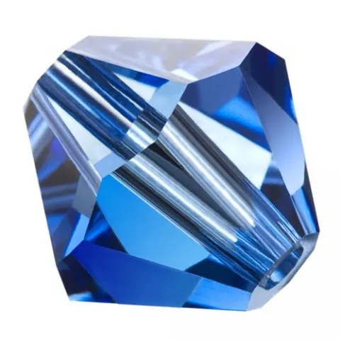 Preciosa Bicone, Farbe: Sapphire, Grösse: 4mm, Menge: ±100 Stk.
