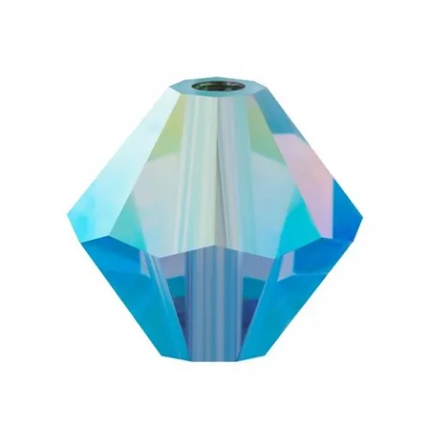 Preciosa Bicone, Farbe: Sapphire AB 2x, Grösse: 4mm, Menge: ±100 Stk.
