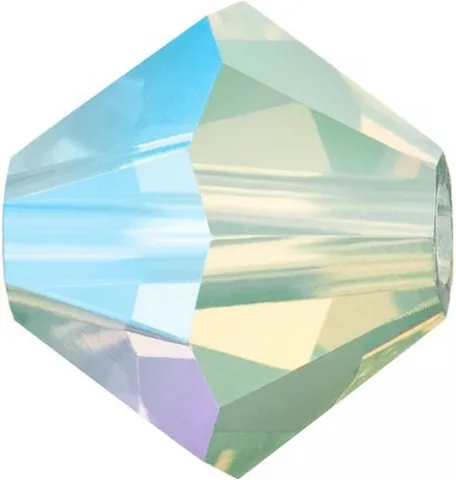 Preciosa Bicone, Farbe: Chrysolite Opal AB, Grösse: 4mm, Menge: ±100 Stk.