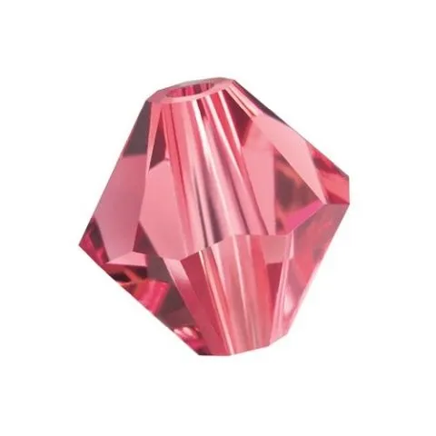 Preciosa Bicon, Color: Indian Pink, Size: 4mm, Qty: ±100 pc.