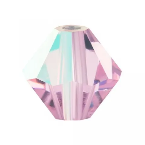 Preciosa Bicone, Couleur: Pink Sapphire AB, Taille: 4mm, Quantite: ±100 pcs.