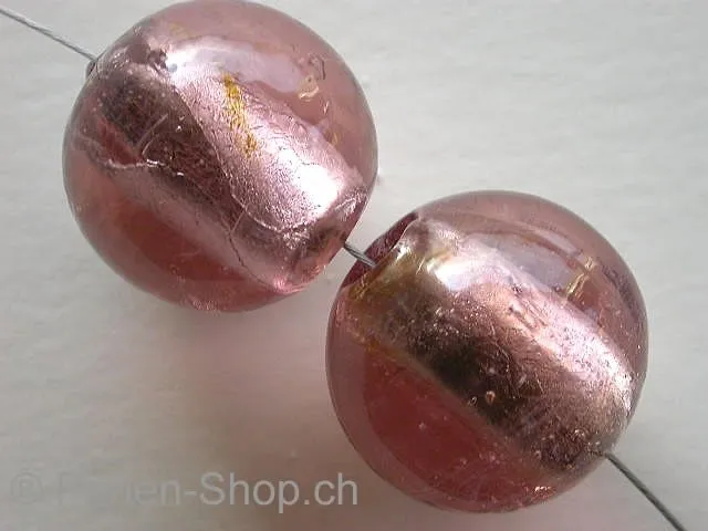 Silver Foil Round, lilac, ±18mm, 2 pc.