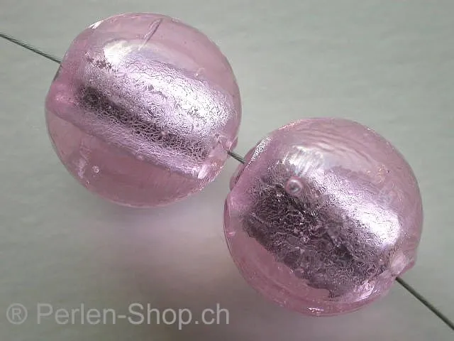 Silver Foil rund, rosa, ±18mm, 2 Stk.