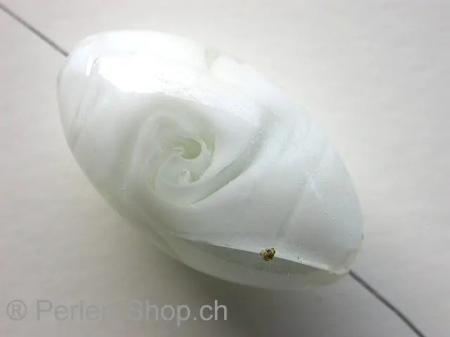 White Foil Oval, White, ±30x18mm, 1 pc.